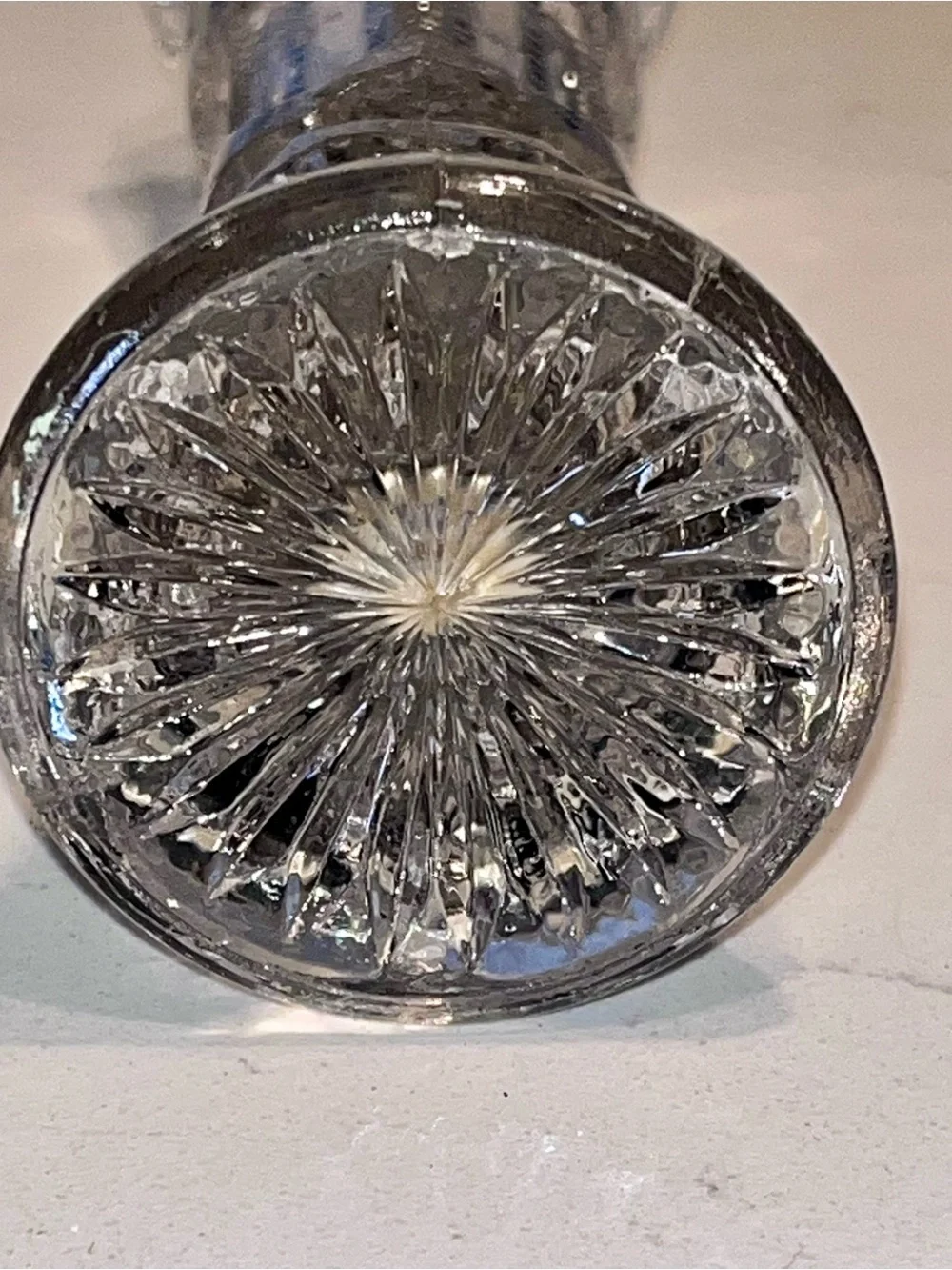 antique American Brilliant Period (ABP) cut crystal stem glass vase 5 3/4” tall